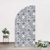 Aperturee - Aperturee Mediterranean Pattern Simple Birthday Half Moon Arch Backdrop